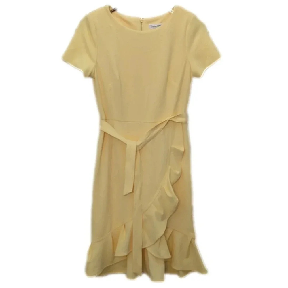 Calvin Klein Womens Ruffled Hem Dress
